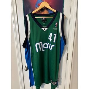 Dirk Nowitzki Dallas Mavericks #41 Reebok NBA Jersey Green 3XL Mens